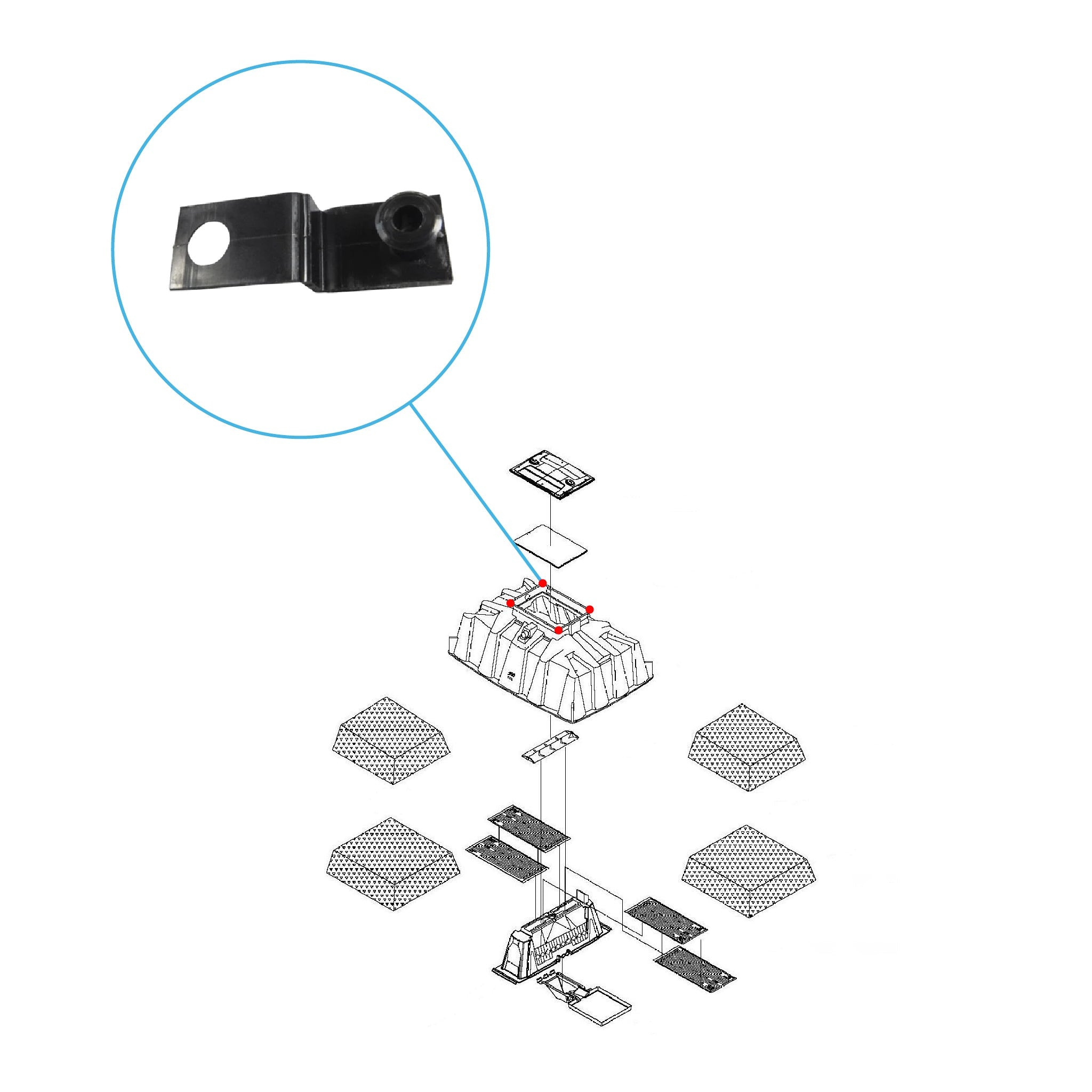 Self-locking plastic fastener for fiberglass